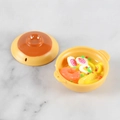 Miniature realistic seafood ramen clay toy with shrimp and egg in a yellow bowl - 4.5cmx2.5cm / Fish Cake and Shrimp Noodle