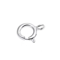 Polished S925 sterling silver spring ring clasp jewelry connector on white background - Plain Silver Spring Ring Clasp