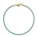Vintage S925 sterling silver turquoise beaded necklace with adjustable gold chain - 18K Gold Blue Turquoise Style (Bracelet) / 18K Gold Bracelet [Blue Turquoise]