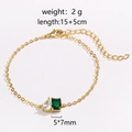 Detail showing 15+5cm gold bracelet with emerald zircon and lobster clasp - Green Zircon