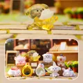 Cute resin animal figurines with natural crystal stones for desk decor, set of 9 styles - HM201 Cute Creatures Crystal Series Set of 8 / Full Box Set