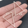 Silver triangle geometric alloy pendants for DIY resin jewelry making crafts - Inverted Triangle Bezel (22251) / 39x25mm / Bright Silver