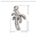 Detailed specs of stainless steel palm tree pendant measuring 11mm by 6mm in silver finish - YE457-1-Silver Palm Tree