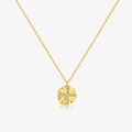 Collier en argent S925 doré avec pendentif LOVE et incrustation de zircone - Or Rond Croix (MMN560-2) / Argent 925