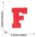 Red chenille letter F embroidery patch with dimensions 5.5cm height for clothing - Letter F / Red