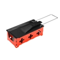 Mini Swiss raclette cheese grill set with red candle holder and non-stick pan - Steel Handle Red Set (No Candles)