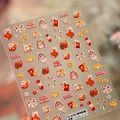 Stickers ongles 3D TS-4259 avec chat de la chance et enveloppes rouges du Nouvel An - Meow Nouvel An - Relief (TS-4259)