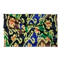 Bohemian wide elastic headband featuring colorful tie-dye tribal print with front knot - Tribal Tie-Dye Bow (10770)