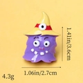 Detail of purple ghost resin charm with yellow wizard hat for Halloween DIY crafts - Yellow Hat Purple Face Ghost