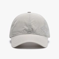 Light gray breathable perforated quick-dry mesh baseball cap with side geometric logo - Adjustable / Light Gray(25A378)