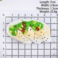 Realistic 3D food magnet featuring a taco on a white plate, size 7x3.9x1.3cm - Taco Cartoon