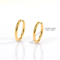 Orecchini a cerchio in acciaio inossidabile dorato lucido, larghezza 2,5 mm - 2.5mm x 16mm / Oro