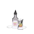 Silver sauce bottle and snack bag shaped shoulder bags with metallic finish and bead chain - Silver