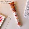 Penna a sfera multicolore con ciondolo a forma di orso e design a scacchi bianchi - 2# Tre orsetti