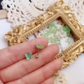 Delicate green aurora butterfly titanium steel stud earrings with screw ball backs - Screw Ball Stud Single / Iridescent Green Butterfly
