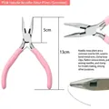 Pink needle nose jewelry pliers for DIY handmade crafts with serrated jaw, 13cm length - Pink Handle Needle Nose Pliers (Serrated)