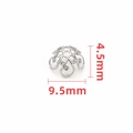 Capuchón floral de acero plateado de 9,5 mm con diseño hueco vintage para bisutería - Capuchón 9.5mm