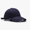 Classic navy blue cotton baseball cap with curved brim and minimalist six-panel design - Adjustable / Navy Blue
