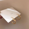Minimalist matte gold knotted hoop earrings for women with elegant retro design - Matte Gold Knot Hoop
