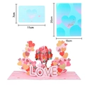 3D pop-up LOVE card with pink cherry blossoms, blue envelope and small love note set - Love Theme