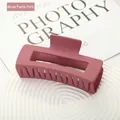 Square matte hair claw clip in dusty rose finish for thick hair styling - Dusty Rose