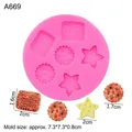 Stampo in silicone rosa per biscotti gelato in miniatura e blocchi di cioccolato - 3# Biscotto Stella / Rosa