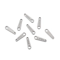 Flat stainless steel chain connector charms with dual holes and S.STEEL engraving - 10 Pieces Per Pack (KLJ5618-Z) / Silver