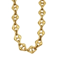 Dettaglio ravvicinato delle maglie geometriche placcate oro 18K su catena spessa - Ck941 - Collana D'oro