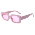 Gafas de sol rectangulares retro con montura rosa y lentes tintadas a juego para moda - Montura Rosa / Lentes Rosas