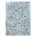 Self-adhesive gem sticker with white and purple pearls and clear rhinestones - 11x16cm / White + Pure White Pearl + Purple Pearl