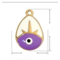 Dettaglio ciondolo a goccia malocchio con dimensioni di 20 mm per 13 mm - Malocchio Viola