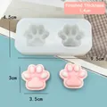 Dual-cavity cat paw silicone mold for DIY resin crafts and baking with measurements - 3563-Transparent (Smooth Surface)