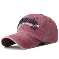 Berretto da baseball rosso scuro lavato vintage con ricamo Mando Original 01 blu - Regolabile / Borgogna