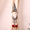 Christmas gnome curtain tieback with black and white plaid hat and red boots - Black and White Plaid Gnome