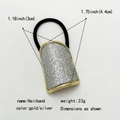 U-förmiges Haargummi in Gold und Silber mit Glitzer und Produktgrößenangaben für Damen - Gold