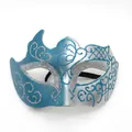 Horn Painted Blue Silver