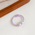 Elastico per capelli viola ad alta elasticità con graziose perle colorate per bambine - Viola