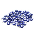 6mm Blaue Teufelsauge-Anhänger mit Versilberung für DIY-Schmuck und Ohrringe - Blau-Silberner Rand