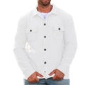 Chaqueta casual blanca para hombre en punto gofrado con botones negros y bolsillos - S / Blanco