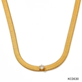 Collana a serpente placcata in oro con ciondolo in zircone trasparente modello KCD630 - Oro Zircone Bianco