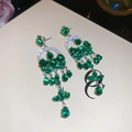 15# Argento-Verde-Nappa Cuore Goccia (Perno Argento 925)