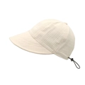 Cappello da sole bianco crema a nido d'ape con cordino regolabile e tesa larga - M (56-58cm) / Beige