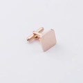 French style square rose gold stainless steel cufflinks with a polished metal finish - Rose Gold