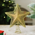 Gold glitzernde Weihnachtsbaumspitze als Stern mit Metallspirale für die Festtagsdekoration - Gold (Nicht leuchtend)