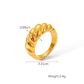 Anillo croissant dorado de acero inoxidable con ancho de 0.88cm y peso de 5.4g - US 6 / Estilo Croissant Dorado (HC-R30098)