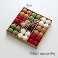 36-piece colorful wool felt ball set in box for Christmas tree and home decor - Multicolor Mixed Pattern Style (36 Pcs)