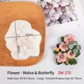 Silicone mold ZW-270 with butterfly and mallow flower for DIY plaster aroma crafts - Mallow Butterfly