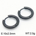 Minimalist black stainless steel round hoop earrings in 10mm x 2.5mm variant - 10*2.5mm Black Ke113191-zz / A Pair Of [inner Diameters]