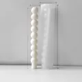 Spiral sphere column silicone candle mold with 5.7x25cm dimensions for DIY crafts - Long Bead Pillar F333