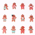 Set of 12 creative Christmas gingerbread man ornaments with colorful festive holiday details - 2023 New Style